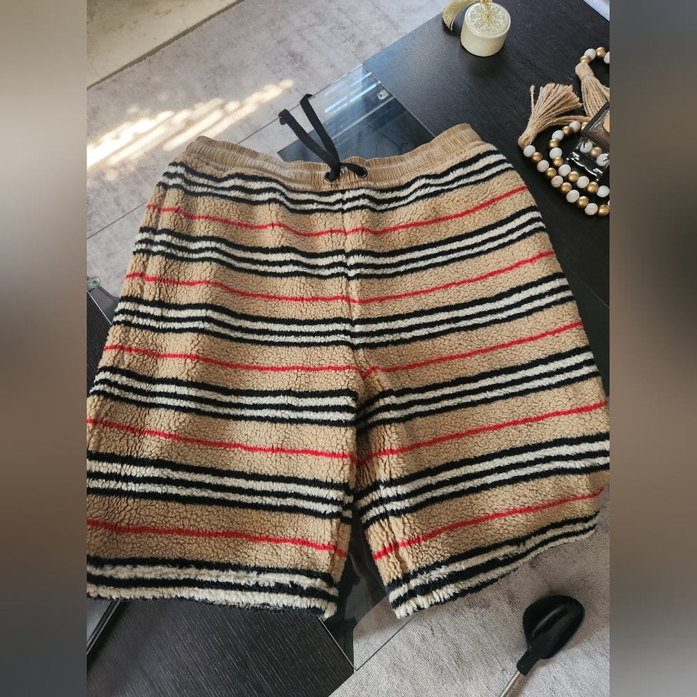 Burberry Striped Tan Shorts